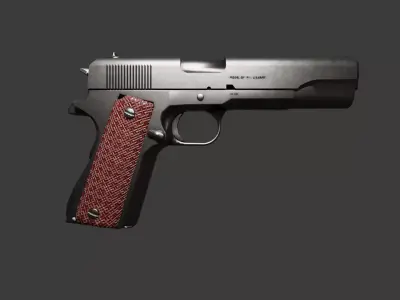 GameReady Colt M1911 Pistol  Optimized PBR Rigged Free low-poly 3D model