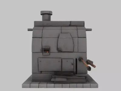 Vintage Kitchen Stove - 3D Model Low-poly 3D model