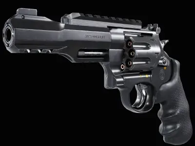 Revolver Smith and Wesson Magnum 357 Low-poly 3D model