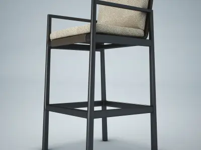 Mesa Aluminum Bar and Counter Stool  - Frame Only 3D model