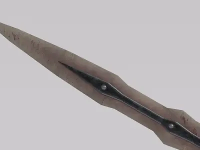 Dragon  Bone Two Handed Bon Sword Low-poly 3D model