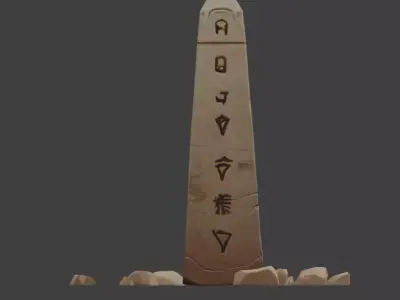 Floating Stone Obelisk 3D Model V01 Low-poly 3D model
