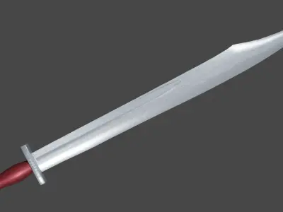 Falchion sword with Xyphos handle Low-poly 3D model