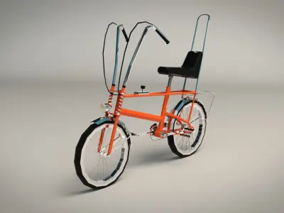 Low Poly Chopper Bike Low-poly 3D model