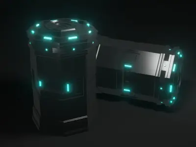 Sci-Fi Barrel  Low-poly 3D model