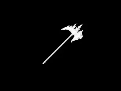 Flame Axe Low-poly 3D model