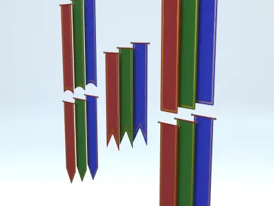 Wall Mounted Banners 3D model