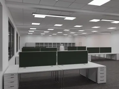 Office Space Interior 3 Low-poly 3D model