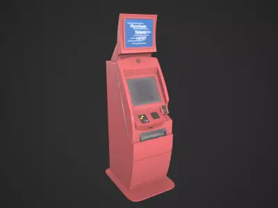 Ticket Machine Terminal Low-poly 3D model