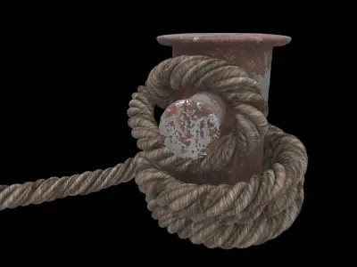 large rope and dock support 01 3D model