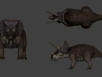 Triceratops - Rig 3D model