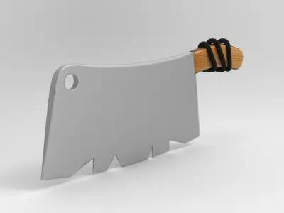 Chopping Knife Low-poly 3D model