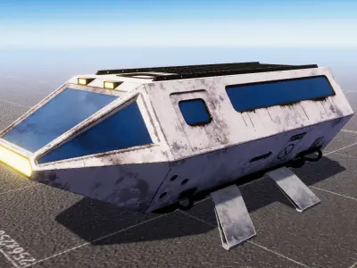 Sci Fi Transport Shuttle Dropship Game Ready Spaceship Low-poly 3D model