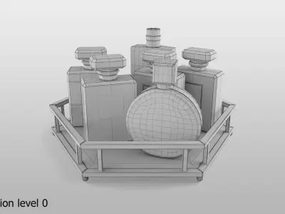 Chanel Fragrances With Tray 3D model