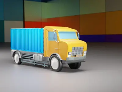Transport Truck  Low-poly 3D model purchase