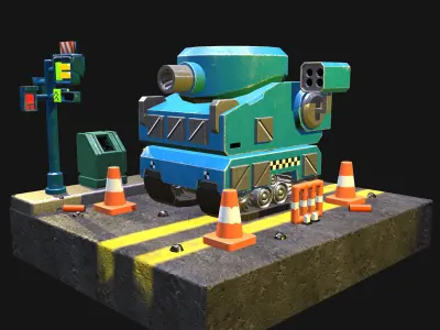 Dink Tank Low-poly 3D model