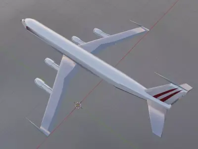 Fictional Quad Engine 1950s Jetliner 707-620 Inspired Low-poly 3D model