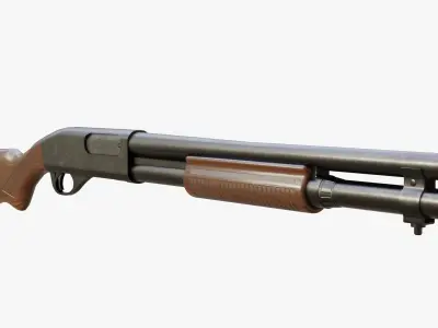 Remington M870 Shotgun Low-poly 3D model