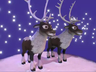 Reindeer Low-poly 3D model