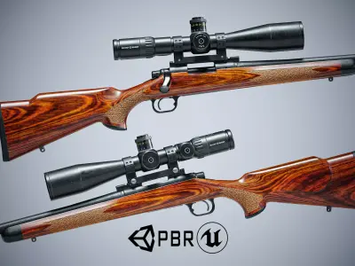 Remington 700 Sniper Rifle Low-poly 3D model purchase