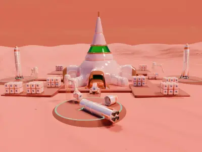 Mars space port 3D model