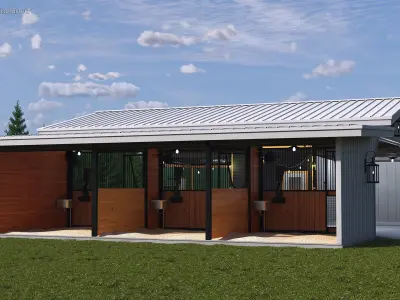 Stable Building White 3D model