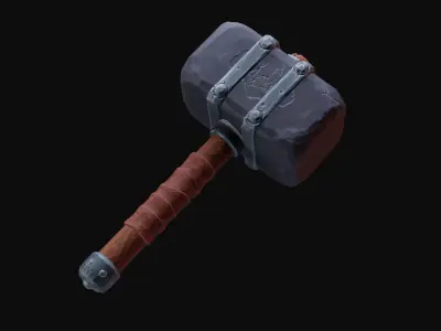 Stylized Hammer Low poly game ready Low-poly 3D model
