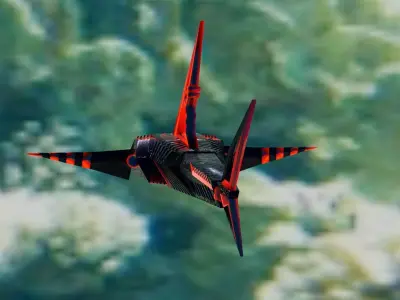 robot shark Low-poly 3D model