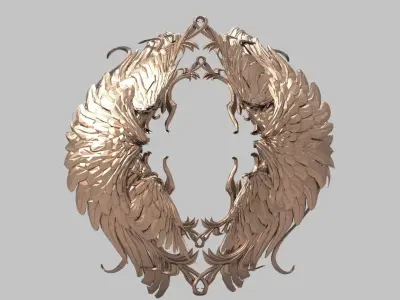 Baroque Heart Wings  3D model