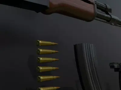 AK47 Customizable Low-poly 3D model
