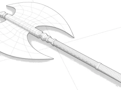 Viking Axe Low-poly 3D model 2