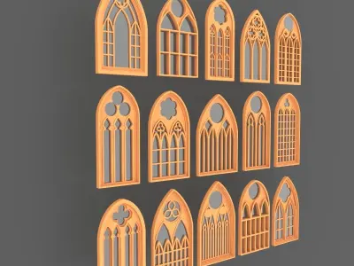 Gothic Windows Collections 3D model
