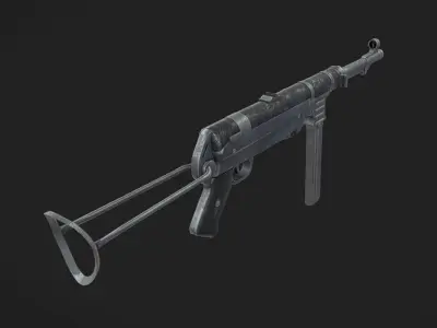 MP40 Submachine Low-poly 3D model