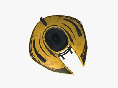 Alien Spaceship UFO D08 Yellow Dirt - Sci Fi Spacecraft Design Low-poly 3D model