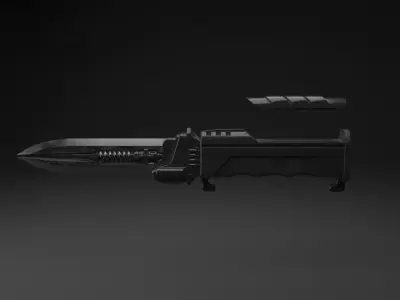 Rigged SciFi Knife Low-poly 3D model