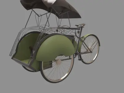 Becak Indonesia 3D model