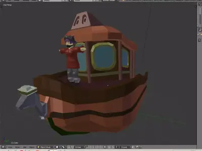 Pirate and Ship 3D model