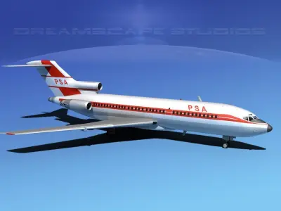 Boeing 727-100 PSA 1 3D model