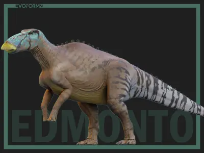 Edmontosaurus Jurassic Park High Poly 3D Model Blender Low-poly 3D model