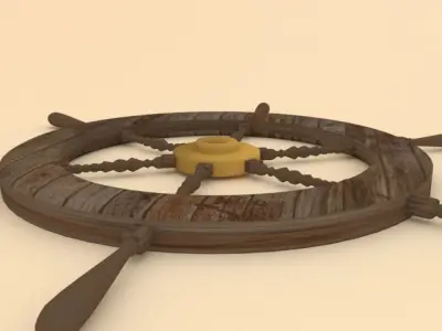 Boat Rudder with Textures Low Poly Free low-poly 3D model