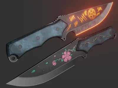 Stylized Knife Low-poly 3D model