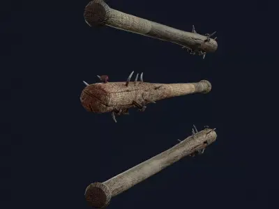 Nail Bat Low-poly 3D model