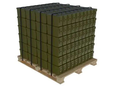 Ammunition Metal Box Palet 3D model