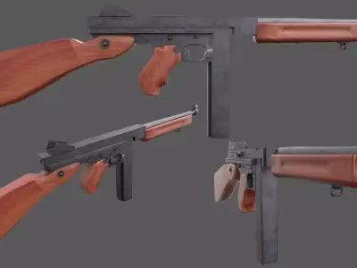 M1 Thompson - American WW2 Weapon Low-poly 3D model