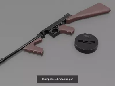 Thompson submachine guns 3D Model Pack