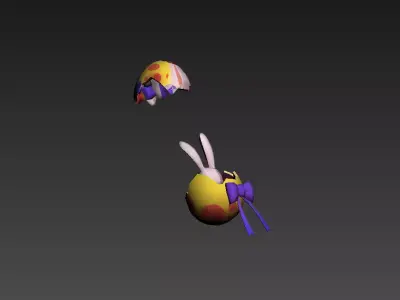 Rabbit egg Low-poly 3D model