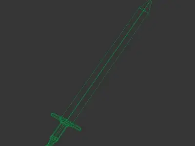 Low-poly sword Low-poly 3D model