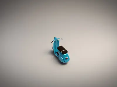 Low-Poly Cartoon Vespa Scooter Low-poly 3D model