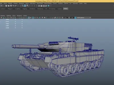 Leopard 2 tiger tank Low-poly 3D model