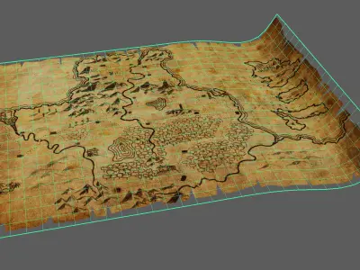 3D rigged map Low-poly 3D model